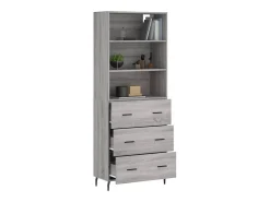 Aparador alto Sonoma gris 69,5x34x180 cm Madera de ingeniería
