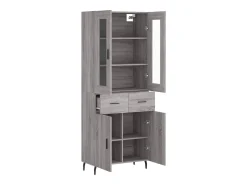 Aparador alto Sonoma gris 69,5x34x180 cm Madera de ingeniería