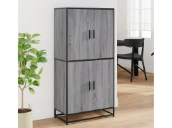 Aparador alto Sonoma gris 68x35x139 cm madera de ingeniería