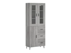 Aparador alto Sonoma gris 69,5x34x180 cm Madera de ingeniería