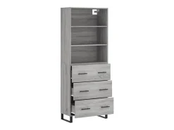 Aparador alto Sonoma gris 69,5x34x180 cm Madera de ingeniería