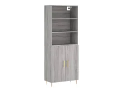 Aparador alto Sonoma gris 69,5x34x180 cm Madera de ingeniería