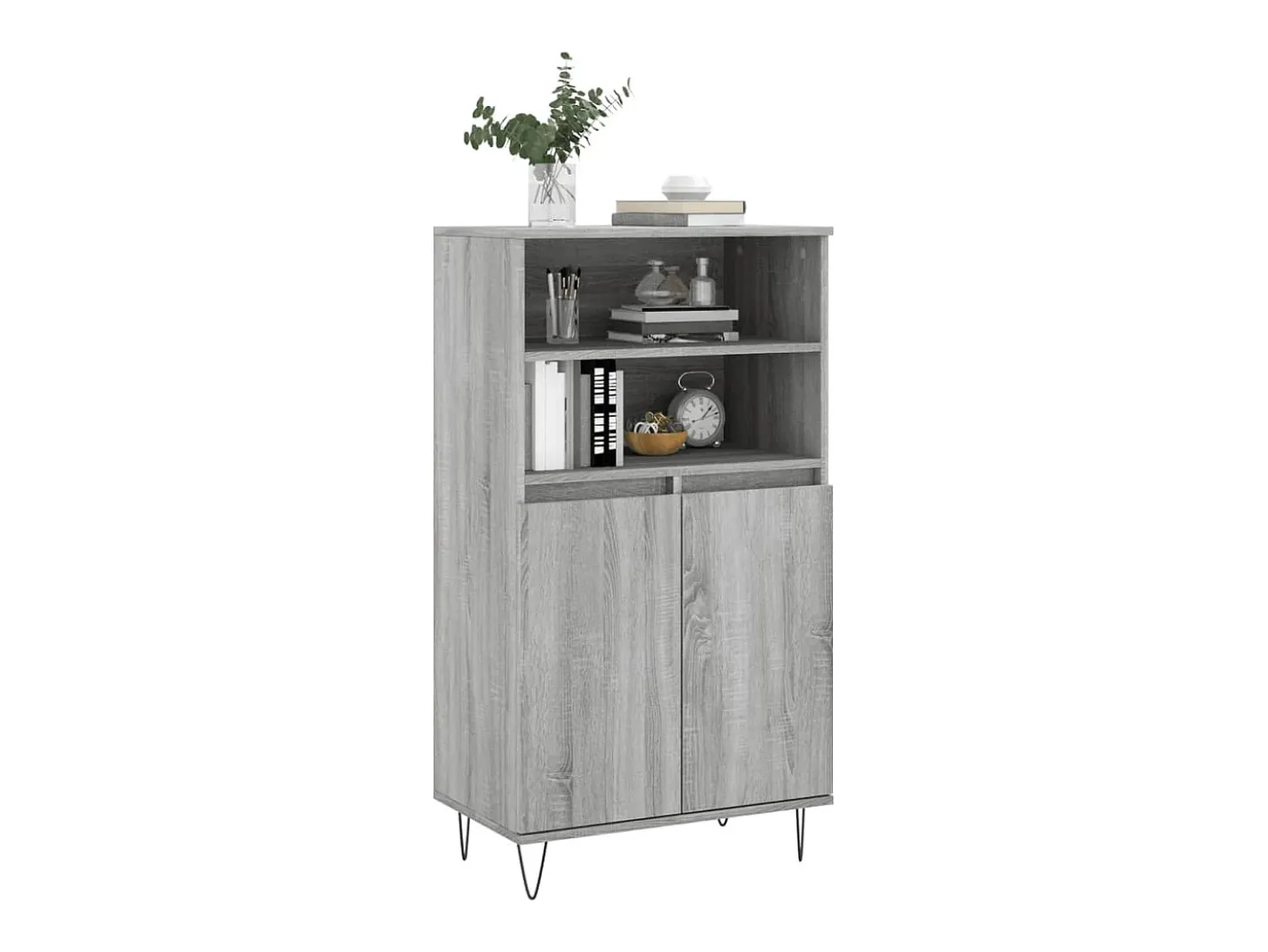 Aparador alto Sonoma gris 60x36x110 cm Madera de ingeniería