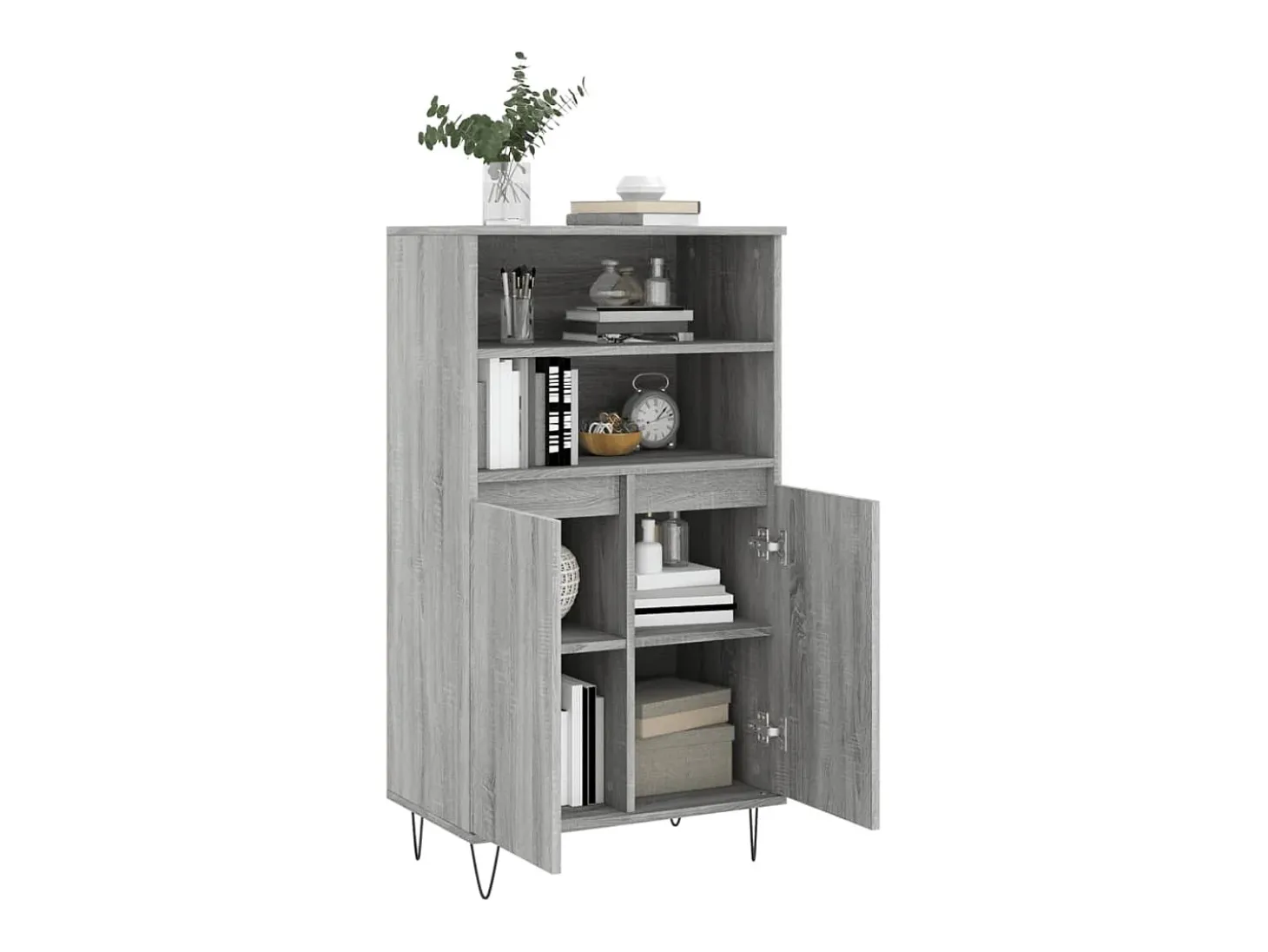 Aparador alto Sonoma gris 60x36x110 cm Madera de ingeniería