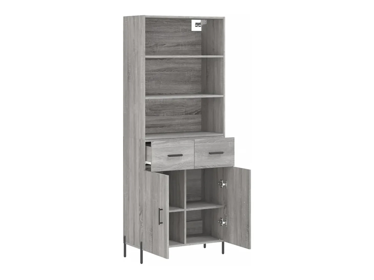 Aparador alto Sonoma gris 69,5x34x180 cm Madera de ingeniería