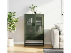 Aparador alto verde oliva 68x39x111,5 cm acero