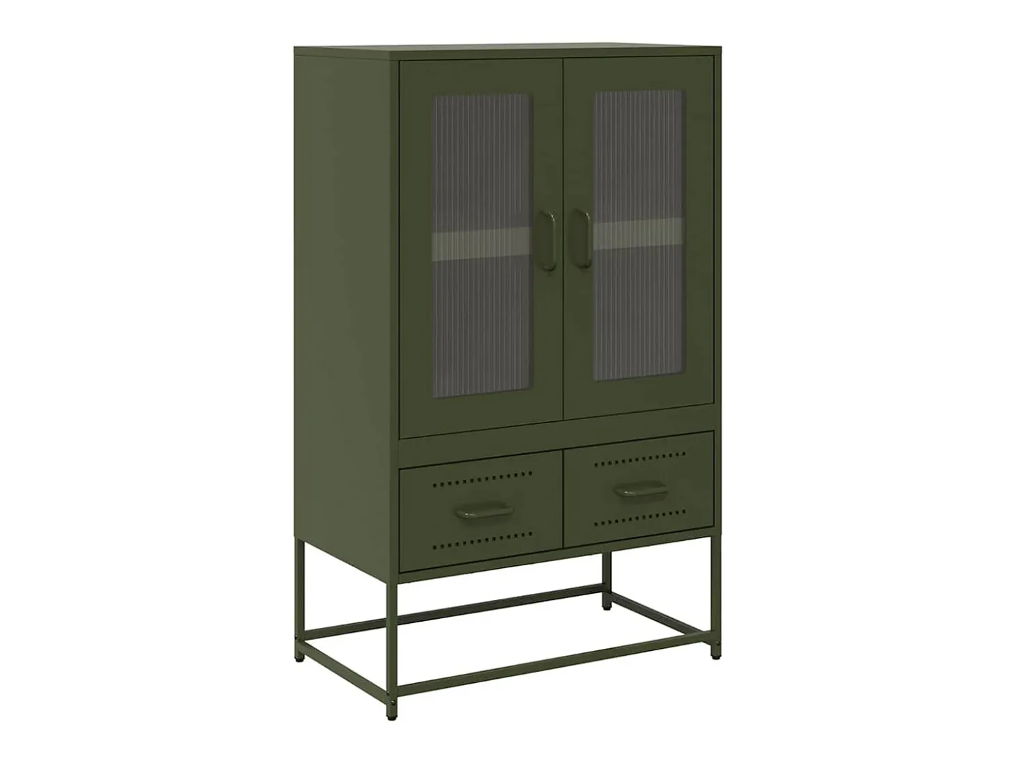 Aparador alto verde oliva 68x39x111,5 cm acero