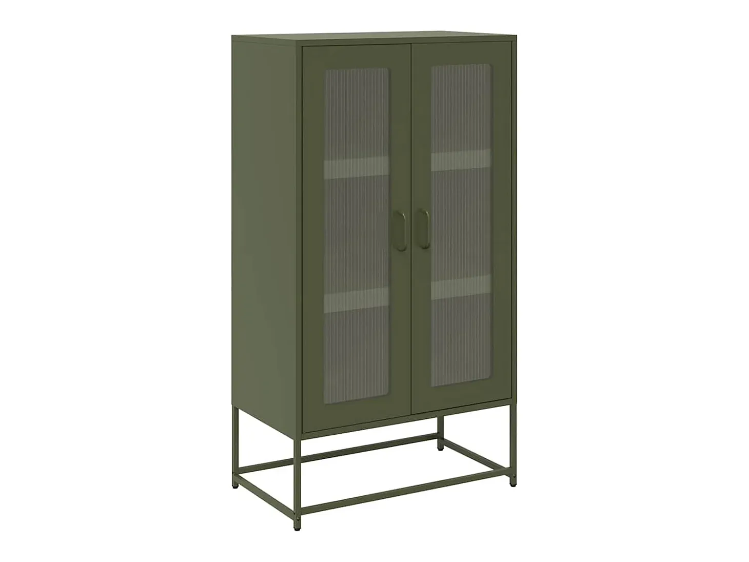 Aparador alto verde oliva 68x39x123 cm acero