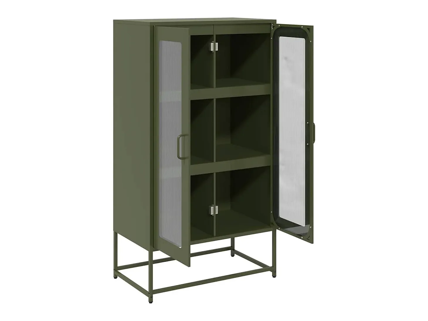 Aparador alto verde oliva 68x39x123 cm acero