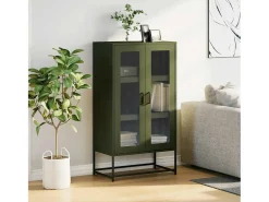 Aparador alto verde oliva 68x39x123 cm acero