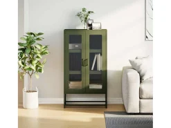 Aparador alto verde oliva 68x39x123 cm acero