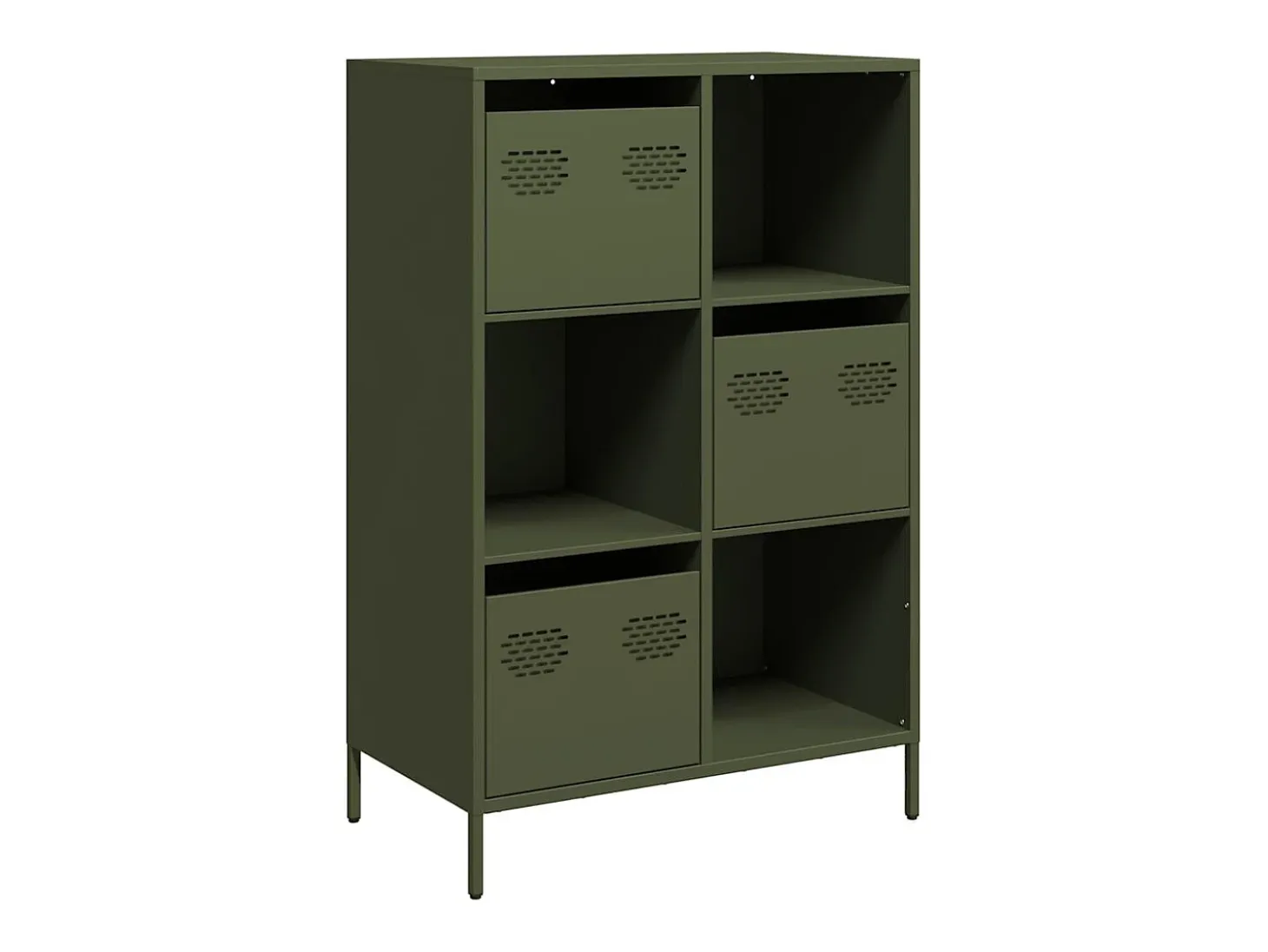 Aparador alto verde oliva 68x39x103,5 cm acero