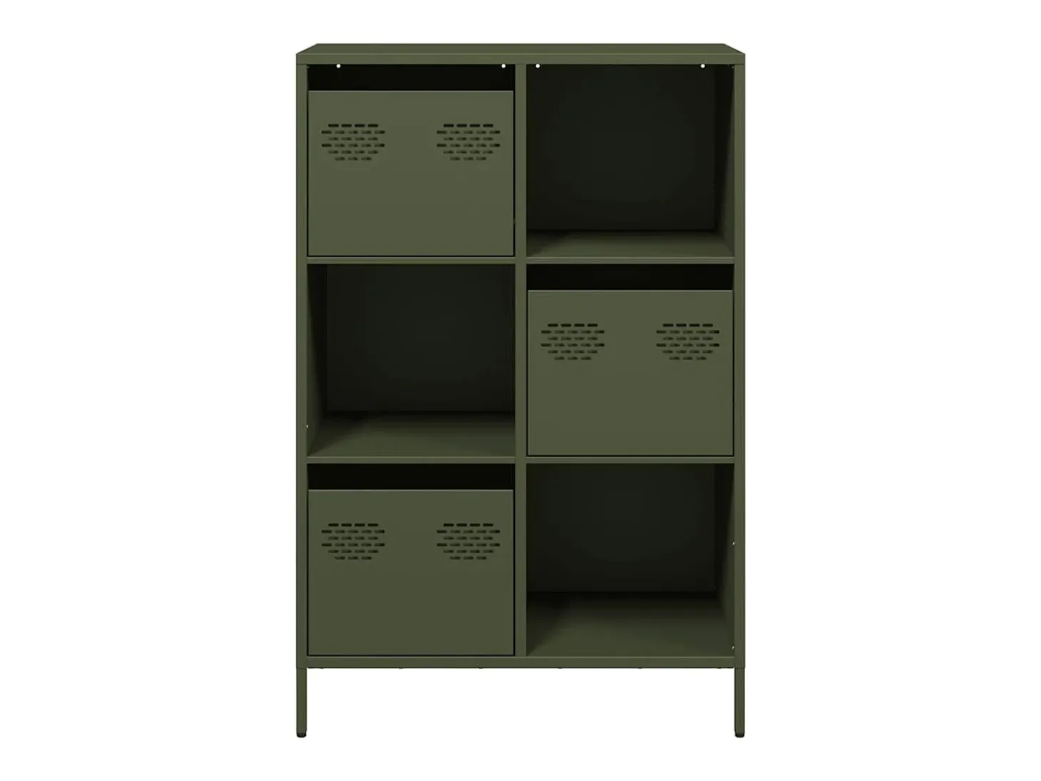 Aparador alto verde oliva 68x39x103,5 cm acero