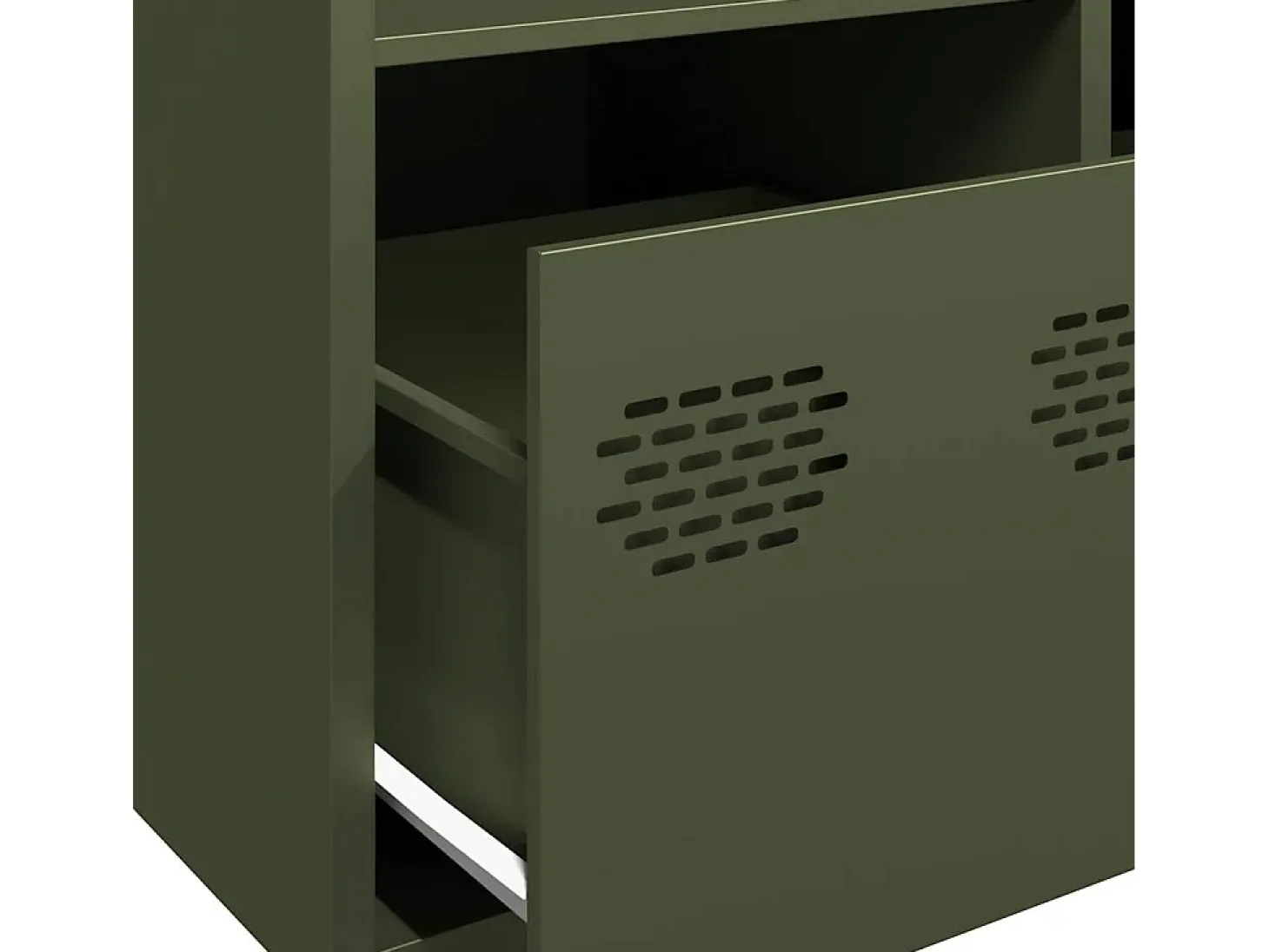 Aparador alto verde oliva 68x39x103,5 cm acero