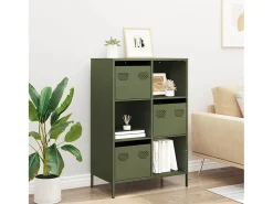 Aparador alto verde oliva 68x39x103,5 cm acero