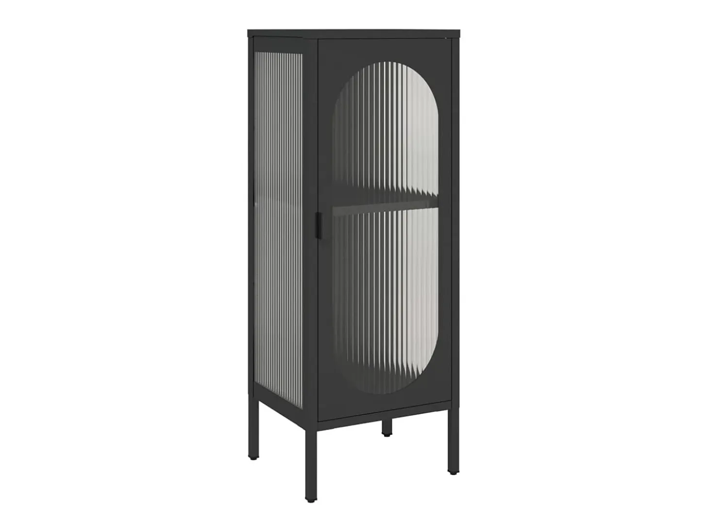 Aparador alto vidrio y acero negro 40x35x105 cm ES303077