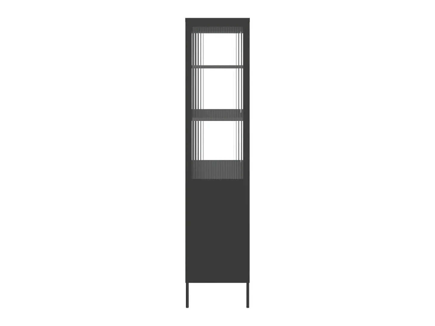 Aparador alto vidrio y acero negro 90x40x180 cm