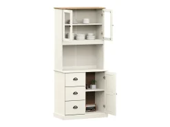 Aparador alto VIGO madera maciza de pino blanco 78x40x175 cm