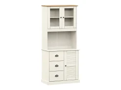Aparador alto VIGO madera maciza de pino blanco 78x40x175 cm