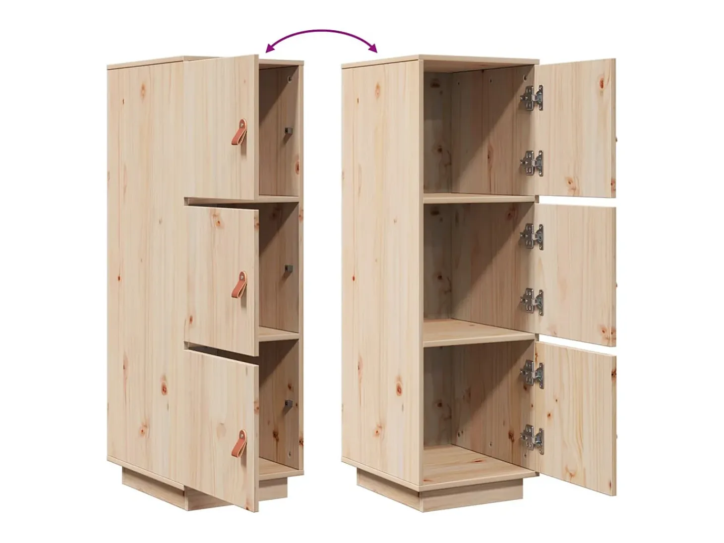 Aparador alto 34x40x108,5 cm Madera maciza de pino