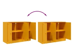 Aparador amarillo mostaza 99x39x73 cm acero