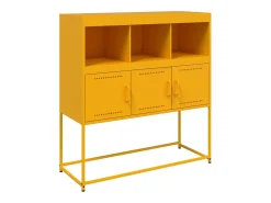 Aparador amarillo mostaza 100,5x39x107 cm acero