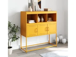 Aparador amarillo mostaza 100,5x39x107 cm acero