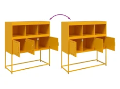Aparador amarillo mostaza 100,5x39x107 cm acero