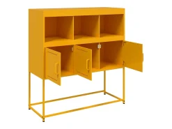 Aparador amarillo mostaza 100,5x39x107 cm acero