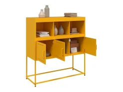 Aparador amarillo mostaza 100,5x39x107 cm acero