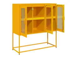 Aparador amarillo mostaza 100,5x39x107 cm acero laminado en frío