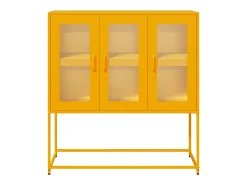 Aparador amarillo mostaza 100,5x39x107 cm acero laminado en frío