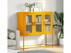 Aparador amarillo mostaza 100,5x39x107 cm acero laminado en frío