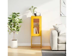 Aparador amarillo mostaza 36x39x107 cm acero laminado en frío