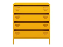 Aparador amarillo mostaza 68x39x73,5 cm acero laminado en frío