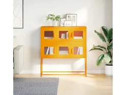 Aparador amarillo mostaza 100,5x39x107 cm acero laminado en frío