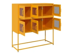Aparador amarillo mostaza 100,5x39x107 cm acero laminado en frío