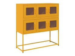 Aparador amarillo mostaza 100,5x39x107 cm acero laminado en frío