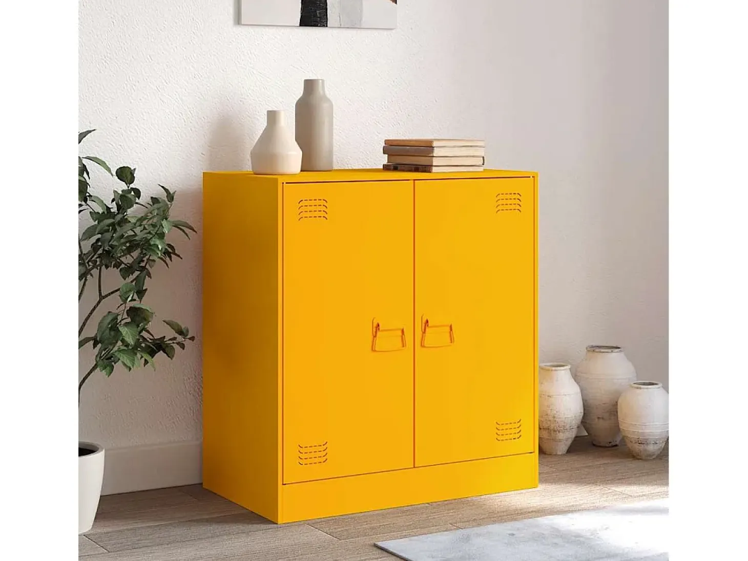 Aparador amarillo mostaza 67x39x73 cm acero