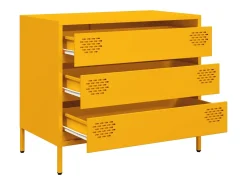 Aparador amarillo mostaza 68x39x58,5 cm acero laminado en frío