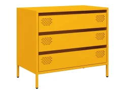 Aparador amarillo mostaza 68x39x58,5 cm acero laminado en frío