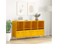 Aparador amarillo mostaza 135x39x73,5 cm acero laminado en frío