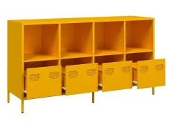 Aparador amarillo mostaza 135x39x73,5 cm acero laminado en frío