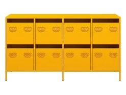 Aparador amarillo mostaza 135x39x73,5 cm acero laminado en frío