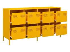 Aparador amarillo mostaza 135x39x73,5 cm acero laminado en frío