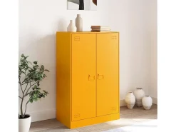 Aparador amarillo mostaza 67x39x107 cm acero