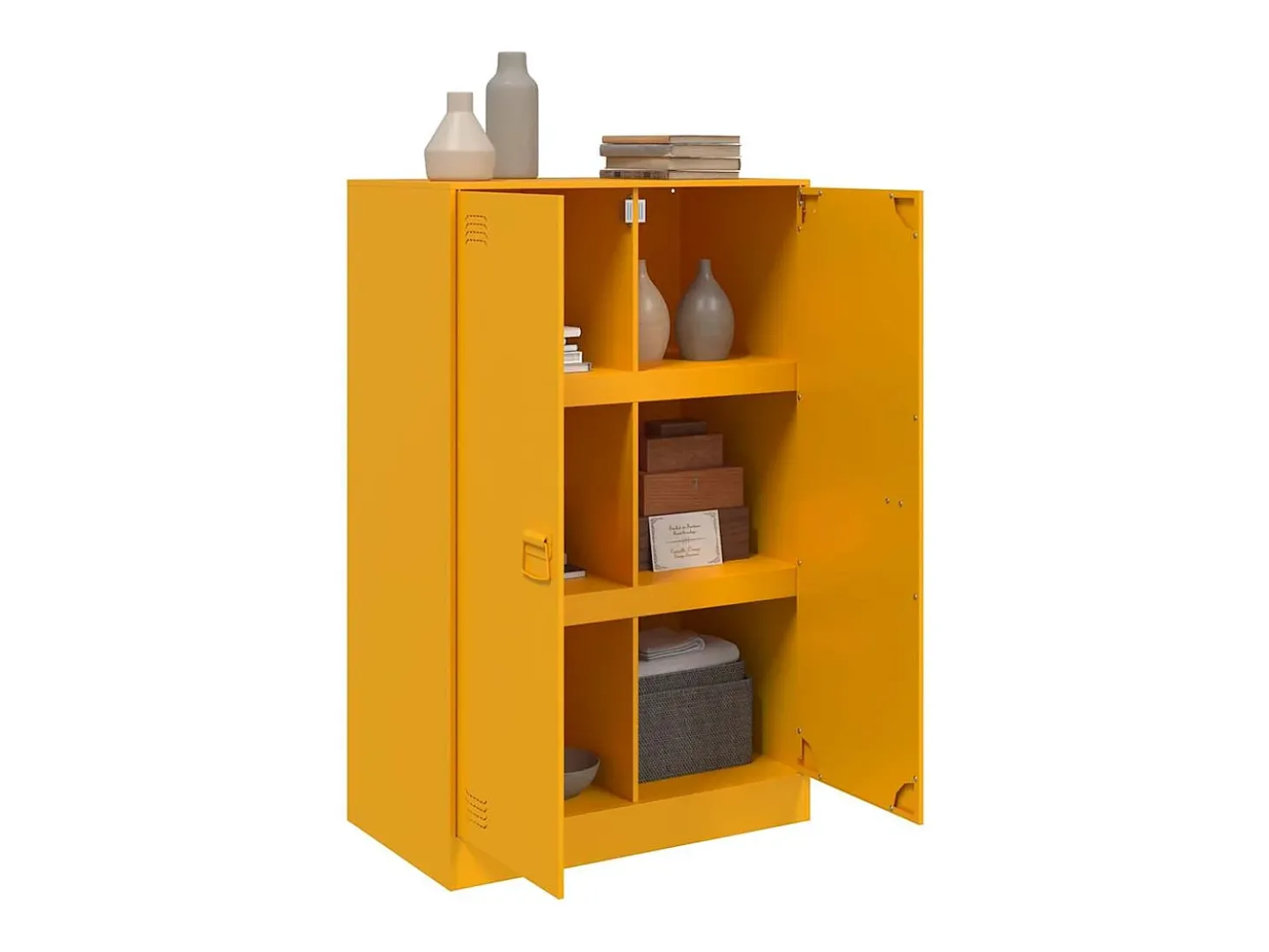 Aparador amarillo mostaza 67x39x107 cm acero