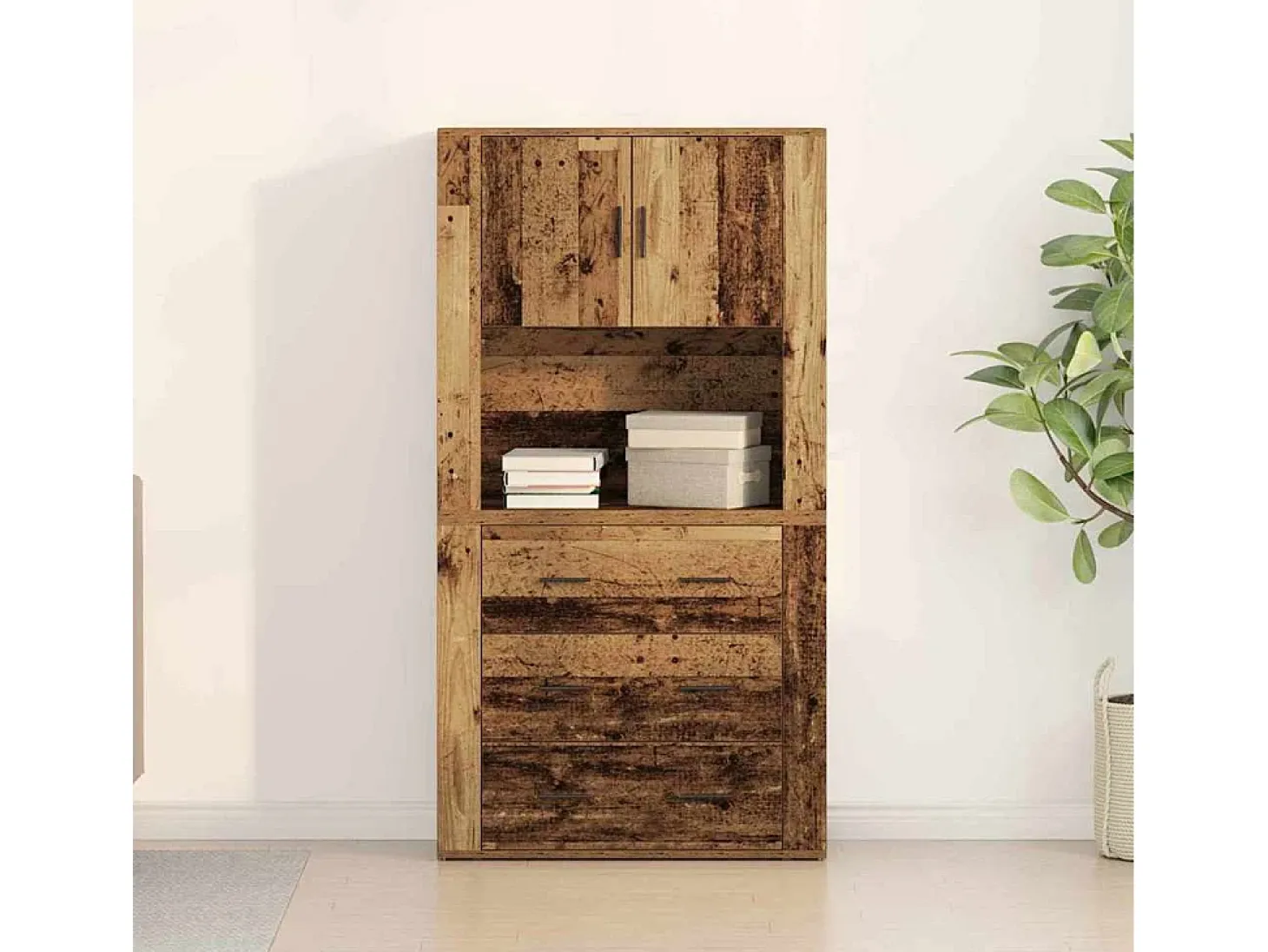 Aparador antiguo de madera 80x33x150 cm