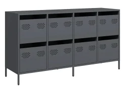 Aparador antracita 135x39x73,5 cm acero laminado en frío