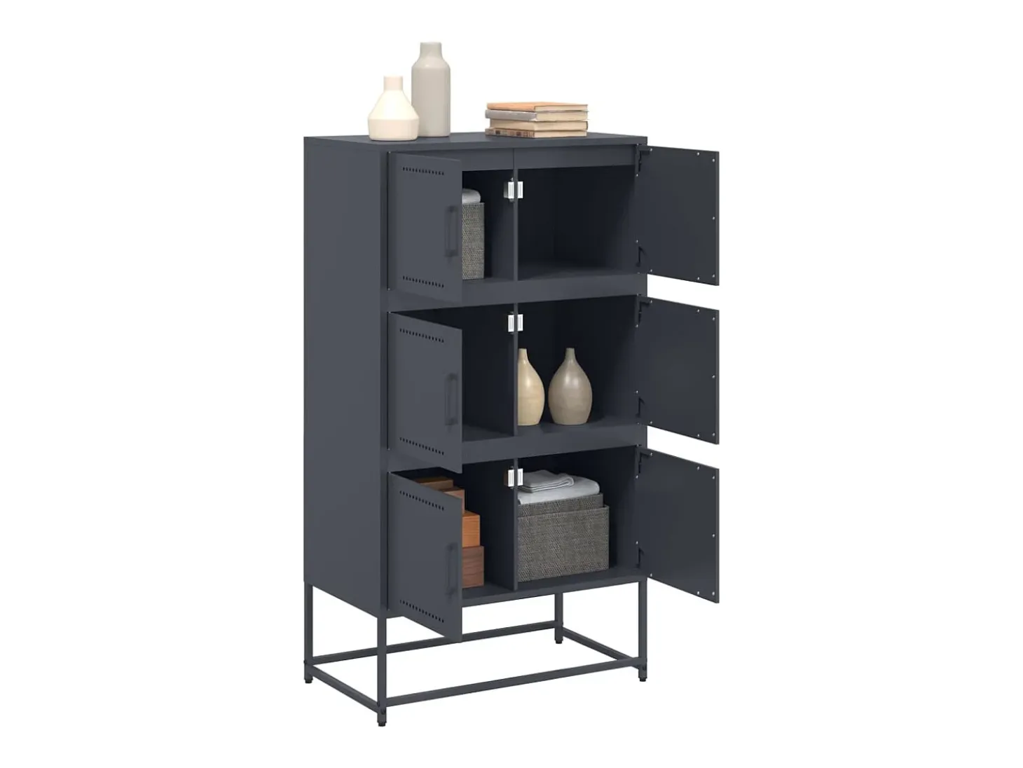 Aparador antracita 68,5x38,5x123,5 cm acero